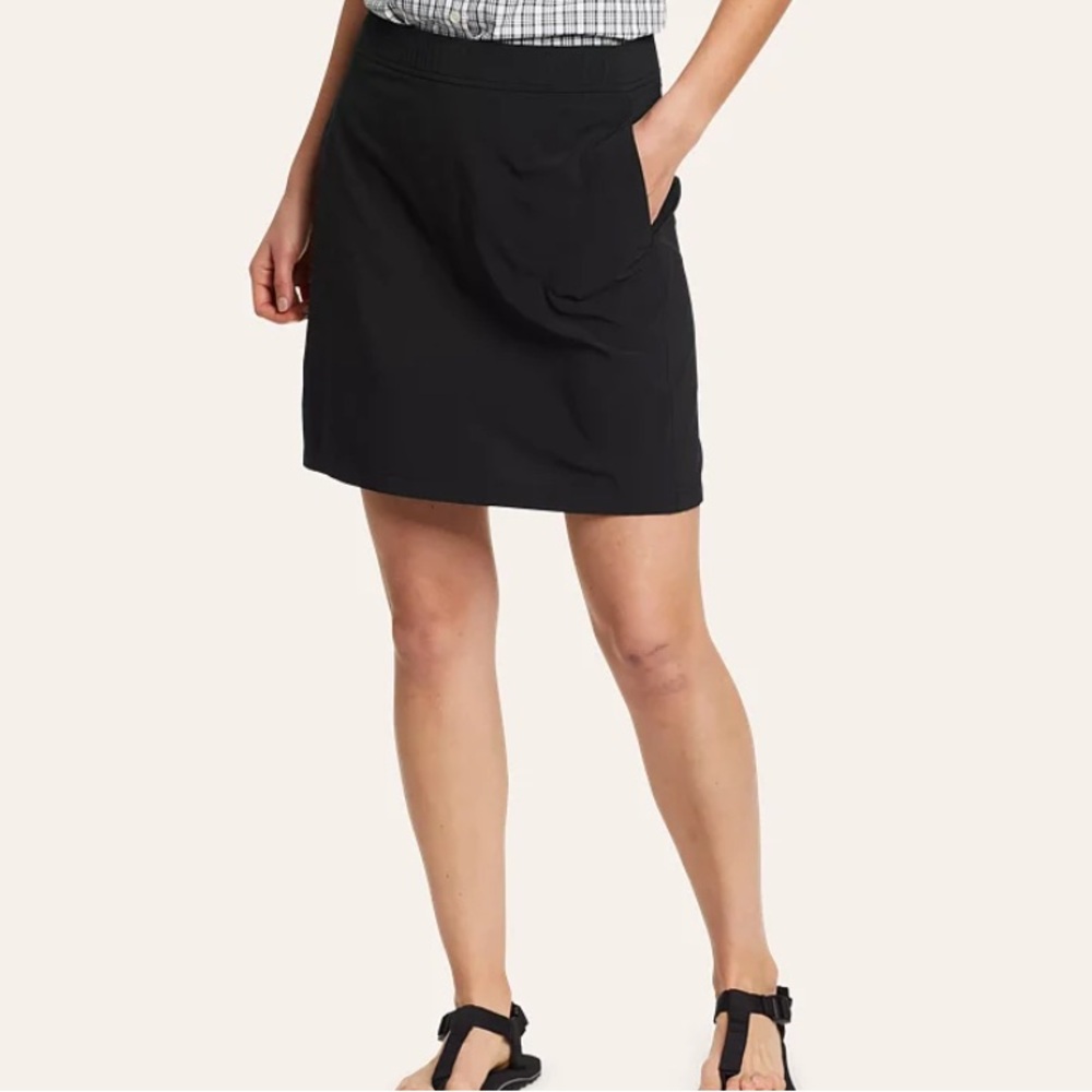NWT Eddie Bauer Black Pencil Skirt Escapelite Stretch Moisture Wicking UPF 50+